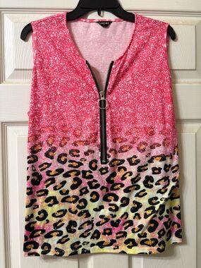 Chicme Pink Heathered Scoop Neck Top